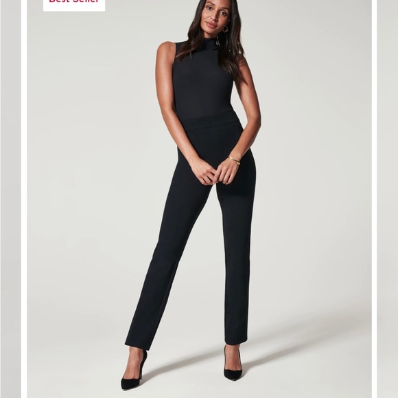 Spanx Classic Slim Straight Pants, Classic Black - Picture 1 of 3